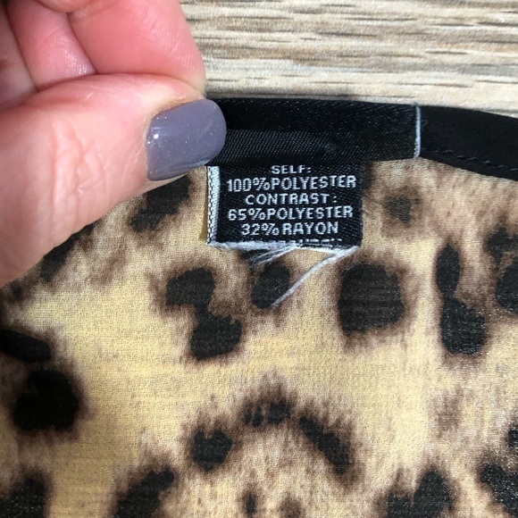 Torrid Leopard Print Semi-Sheer Blouse With Black Trim, Plus Size - Picture 10 of 12